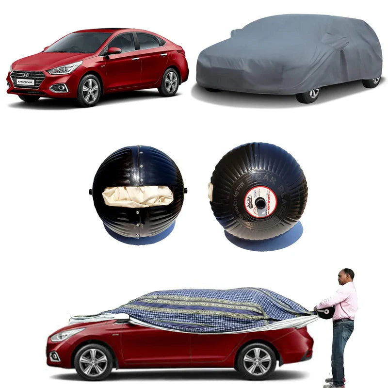 Portable Semi-Automatic Full Car Cover | All-Weather Protection, Quick Deploy & Fold | Custom Fit for all Car Models (CarBlazer®)