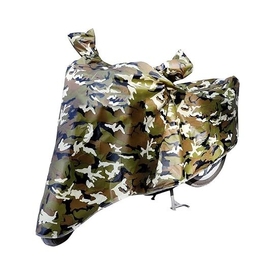 Military-Grade Bike Cover | Waterproof, Dustproof, UV Protection (Army Green Camouflage, Universal Fit)