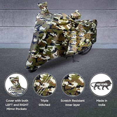 Military-Grade Bike Cover | Waterproof, Dustproof, UV Protection (Army Green Camouflage, Universal Fit)