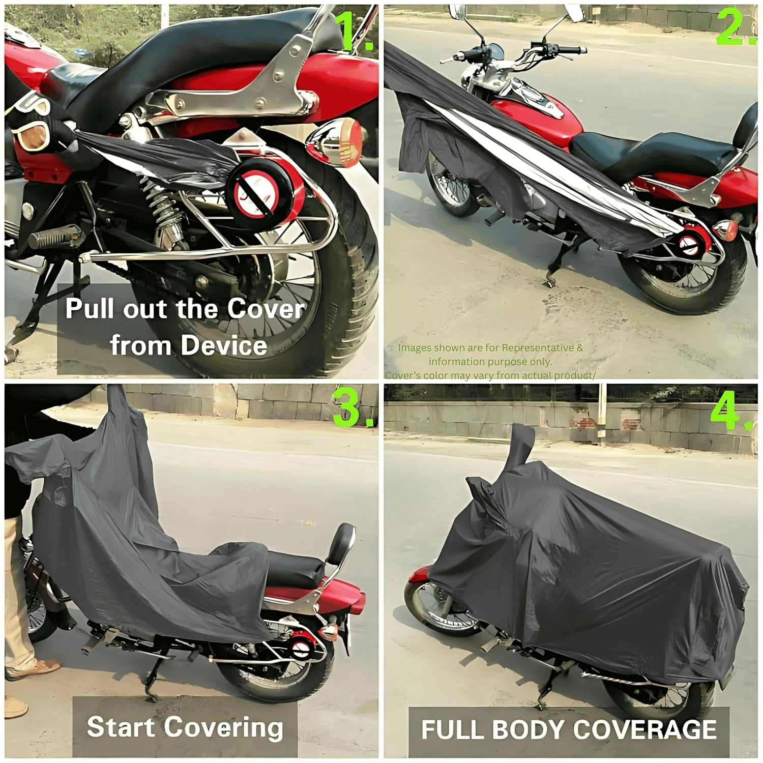 Semi-Automatic Portable Bike Cover | Military-Grade, All-Weather Protection, Quick Deploy (Universal Fit for Bikes & Scooters)