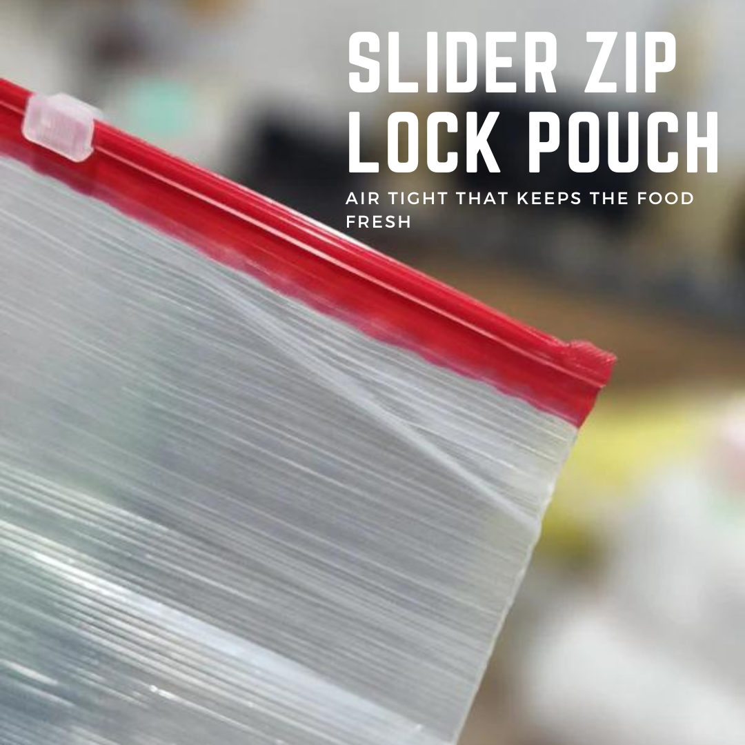 SLIDER ZIP MATE| EASY LOCK ZIP POUCHES (Pack of 3)