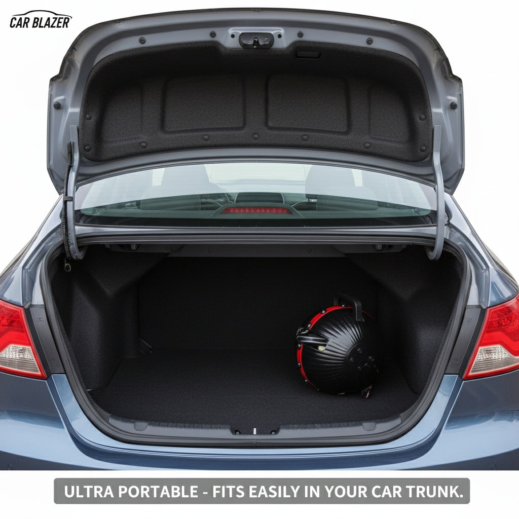 Portable Semi-Automatic Full Car Cover | All-Weather Protection, Quick Deploy & Fold | Custom Fit for all Car Models (CarBlazer®)