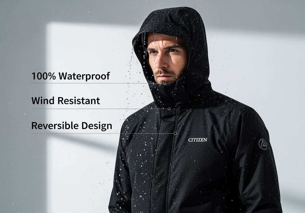 Citizen Hero Reversible Men’s Raincoat (Jacket & Pant Set) | Waterproof, Windproof, Hooded | XL & XXL