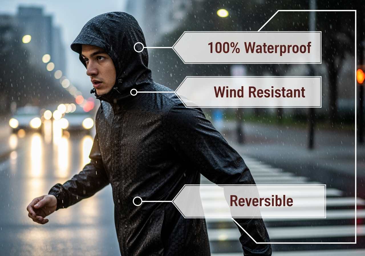 Citizen Hero Reversible Men’s Raincoat (Jacket & Pant Set) | Waterproof, Windproof, Hooded | XL & XXL